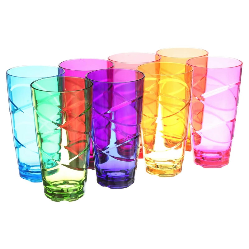 CreativeWare Circus Set of 8, 24 Ounces Tumbler Set, 24 oz, Multicolor (CIR08MULTI) - Image 4